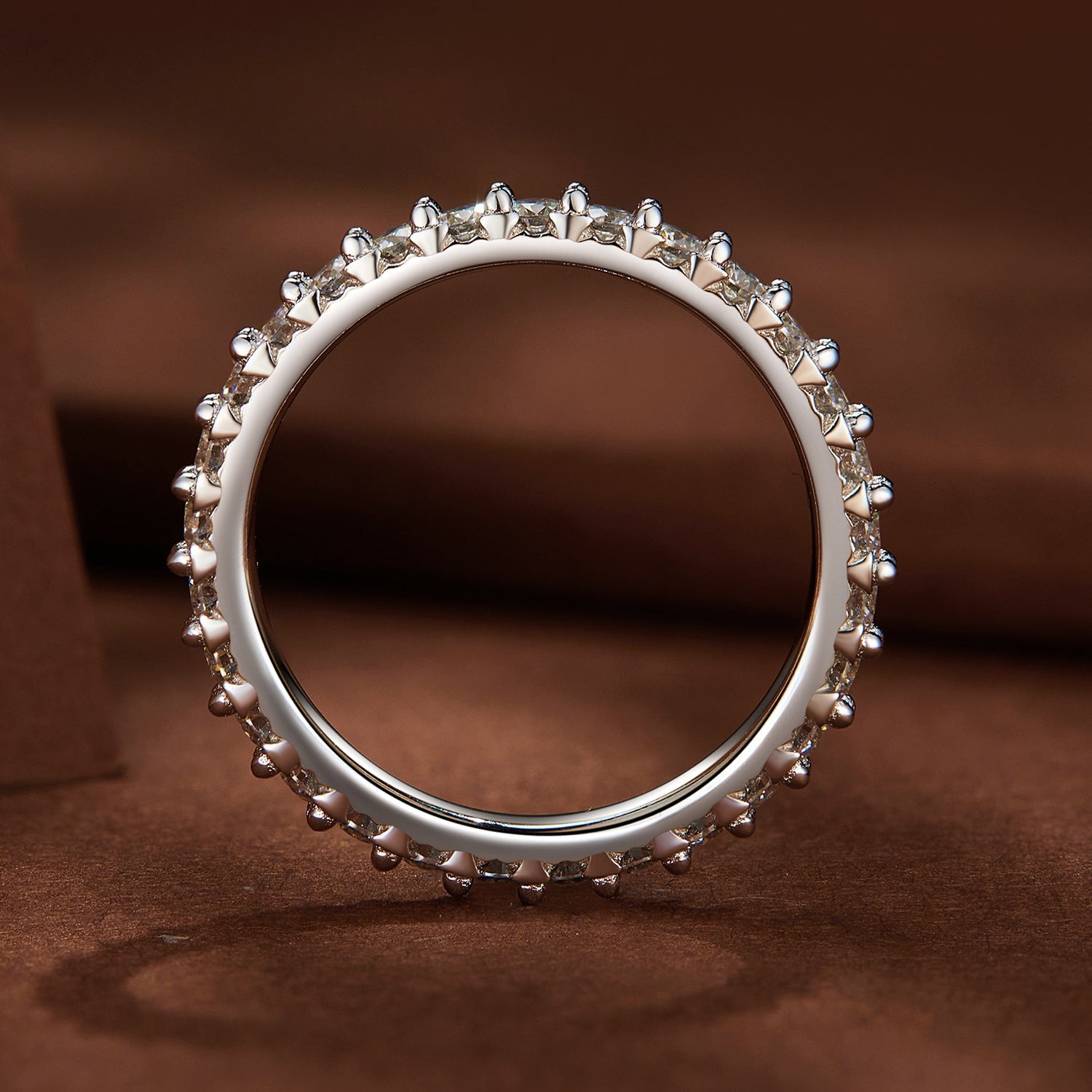 925 Sterling Silver Moissanite 0.03ct Ring Size 6