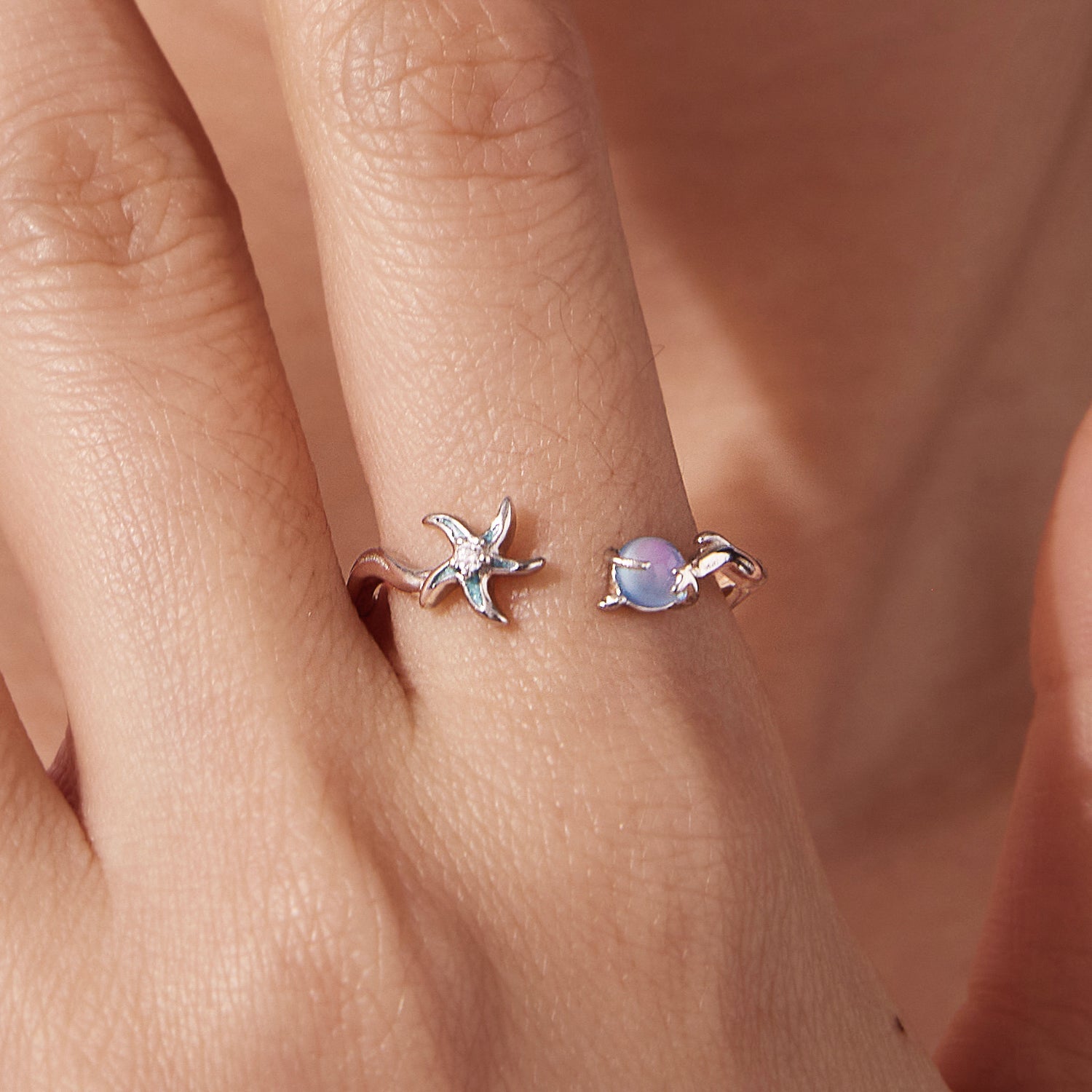 925 Sterling Silver Ring with White Gold Plating, 0.16cm Width for Women