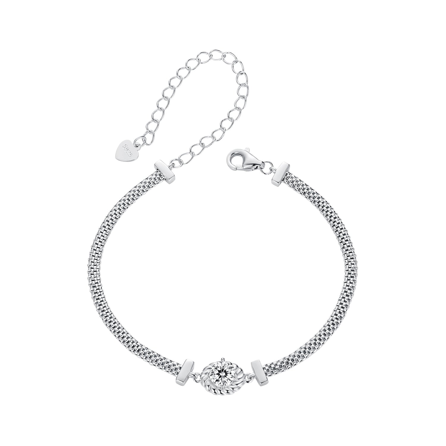 925 Sterling Silver 0.5 Carat Moissanite White Gold Plated Bracelet for Women