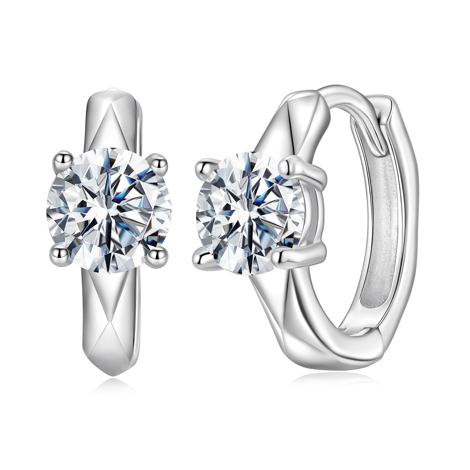 925 Sterling Silver Moissanite 0.50 Carat Earrings for Women