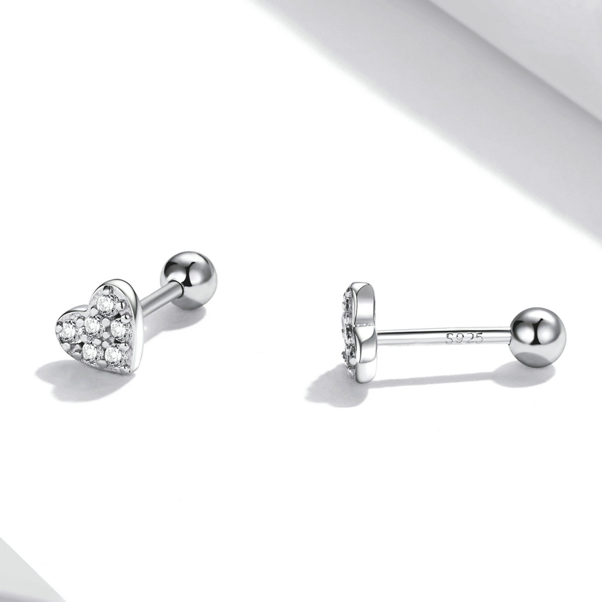 925 Sterling Silver Earrings with Pavé Setting CZ