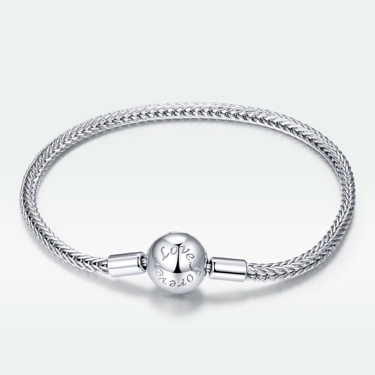925 Sterling Silver Plated Platinum 17cm Bracelet for Men