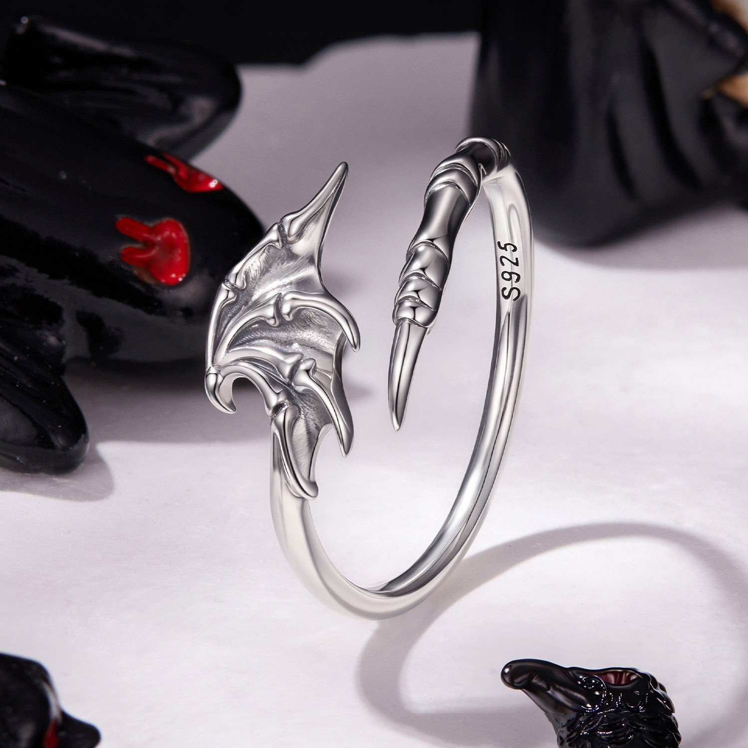 925 Sterling Silver Oxidized Silver 0.7cm Swing Rings for Women