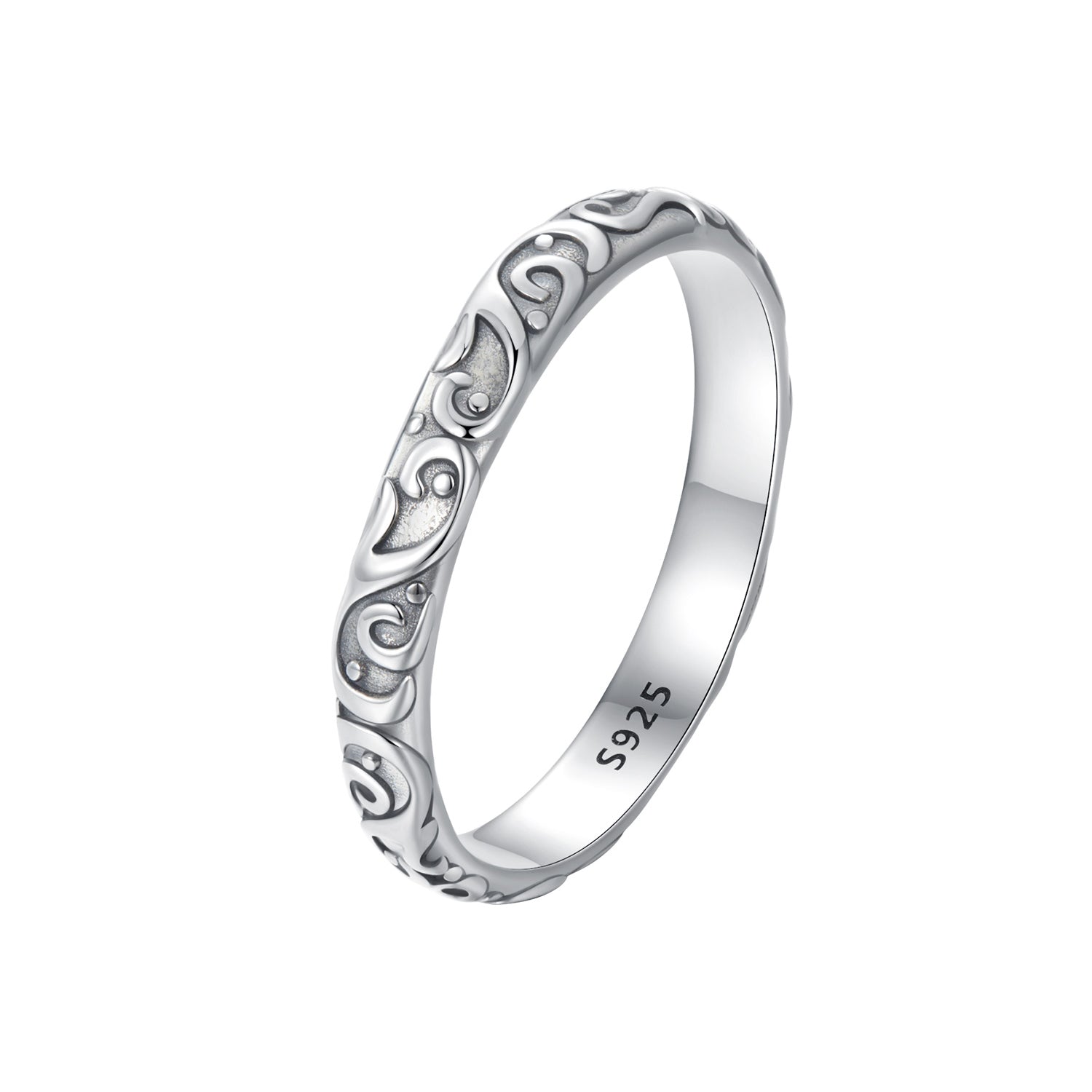 925 Sterling Silver Oxidized 2.8mm Band Ring Size 6.0 for Women
