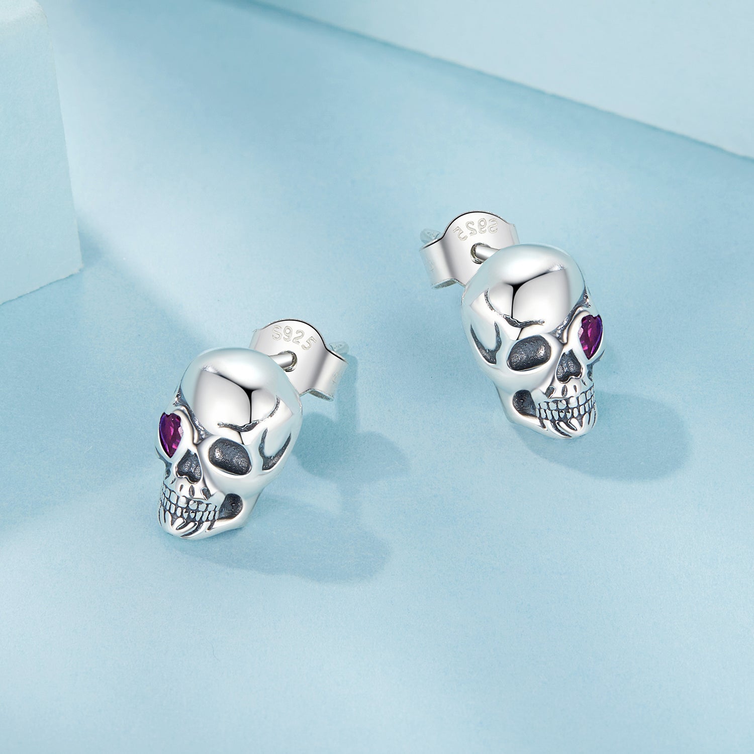 925 Sterling Silver Pavé Setting CZ Earrings 1x0.7cm for Women