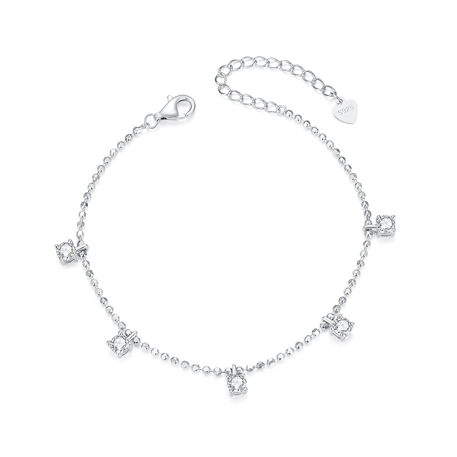 925 Sterling Silver Plated Platinum CZ Bracelet for Women