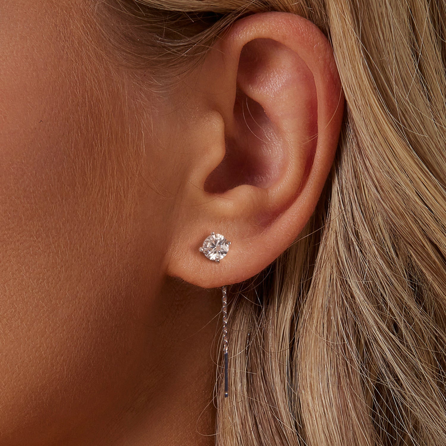 925 Sterling Silver 4.0 Carat Moissanite Earrings for Women