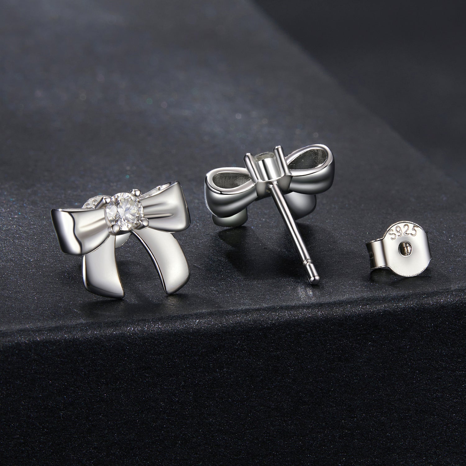925 Sterling Silver Moissanite Earrings 0.3 cm for Women