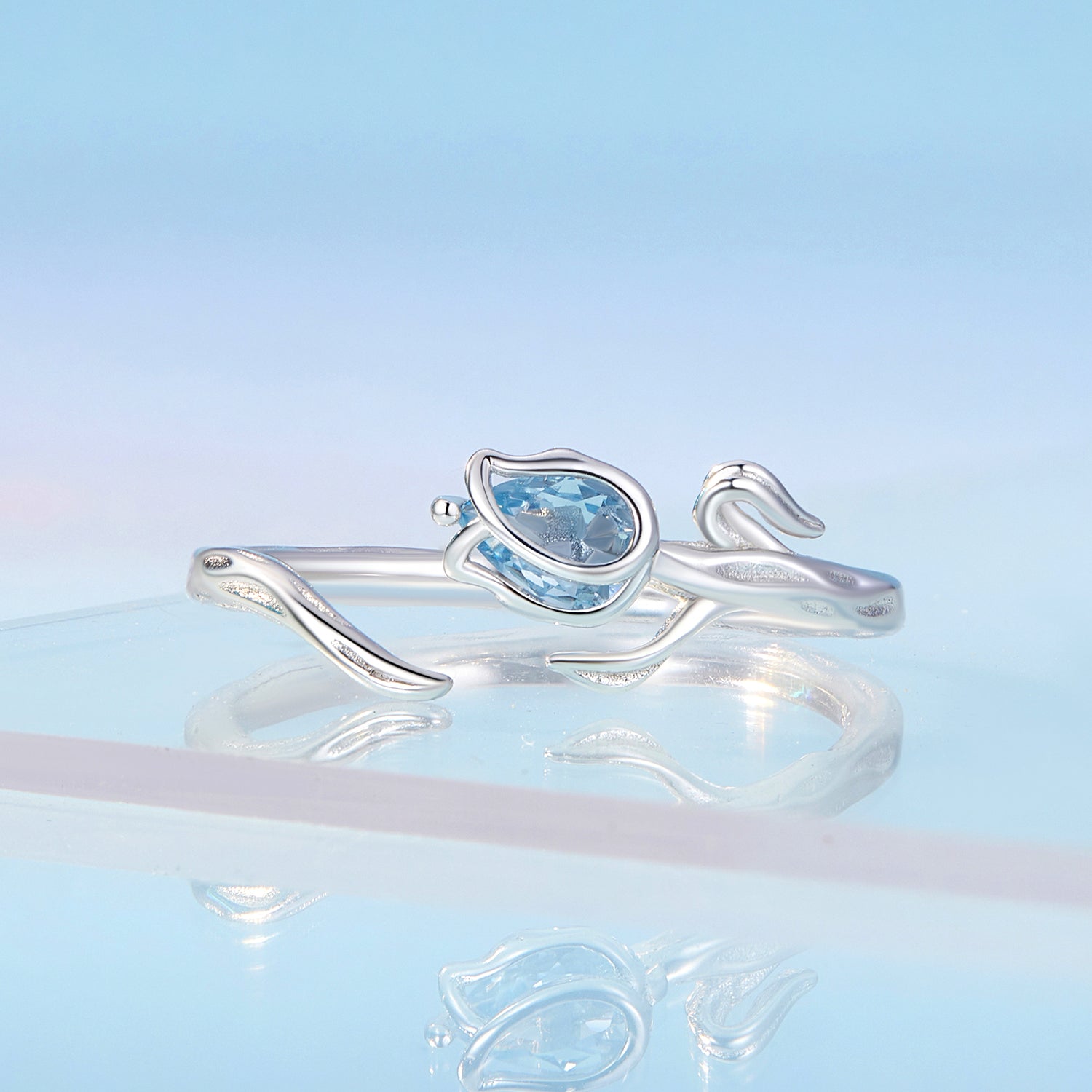 925 Sterling Silver 1.9mm Synthetic Spinel Ring for Women