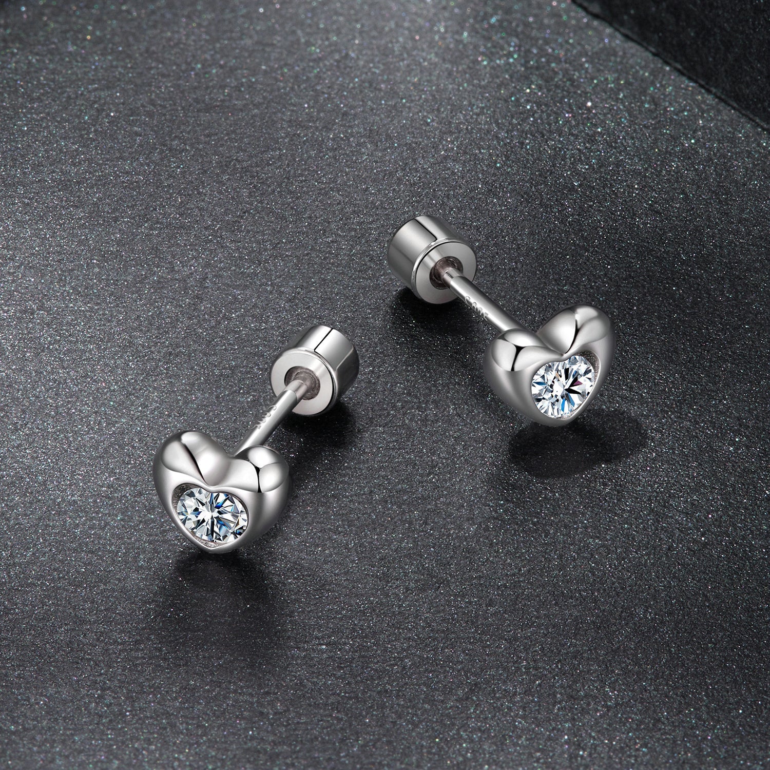 925 Sterling Silver Moissanite Earrings 0.5cm for Women