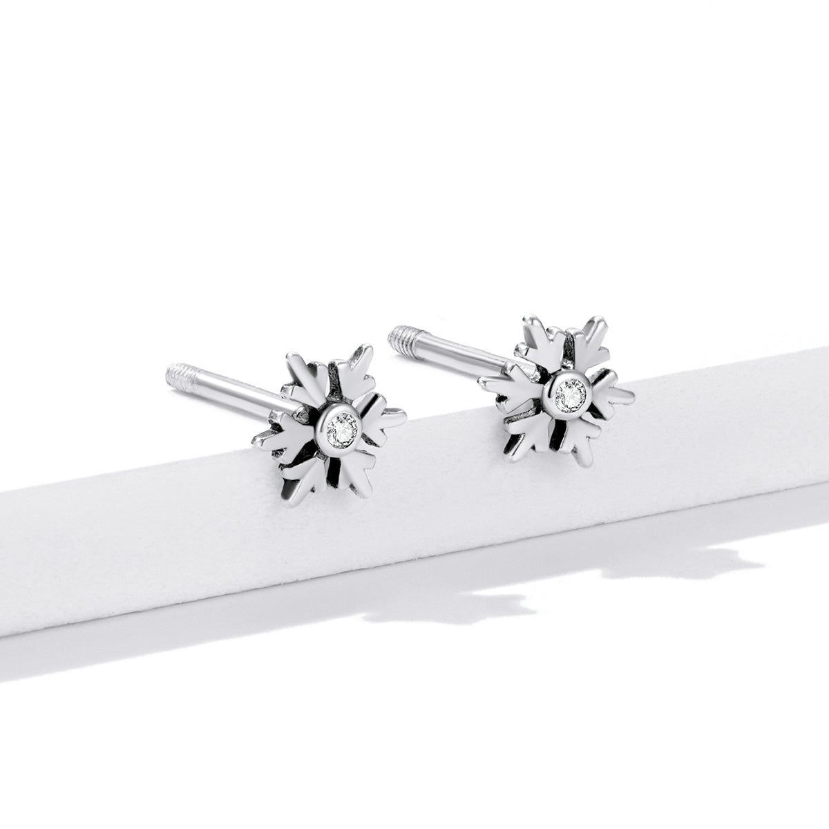 925 Sterling Silver Earrings with Pavé Setting and Oxidized Finish