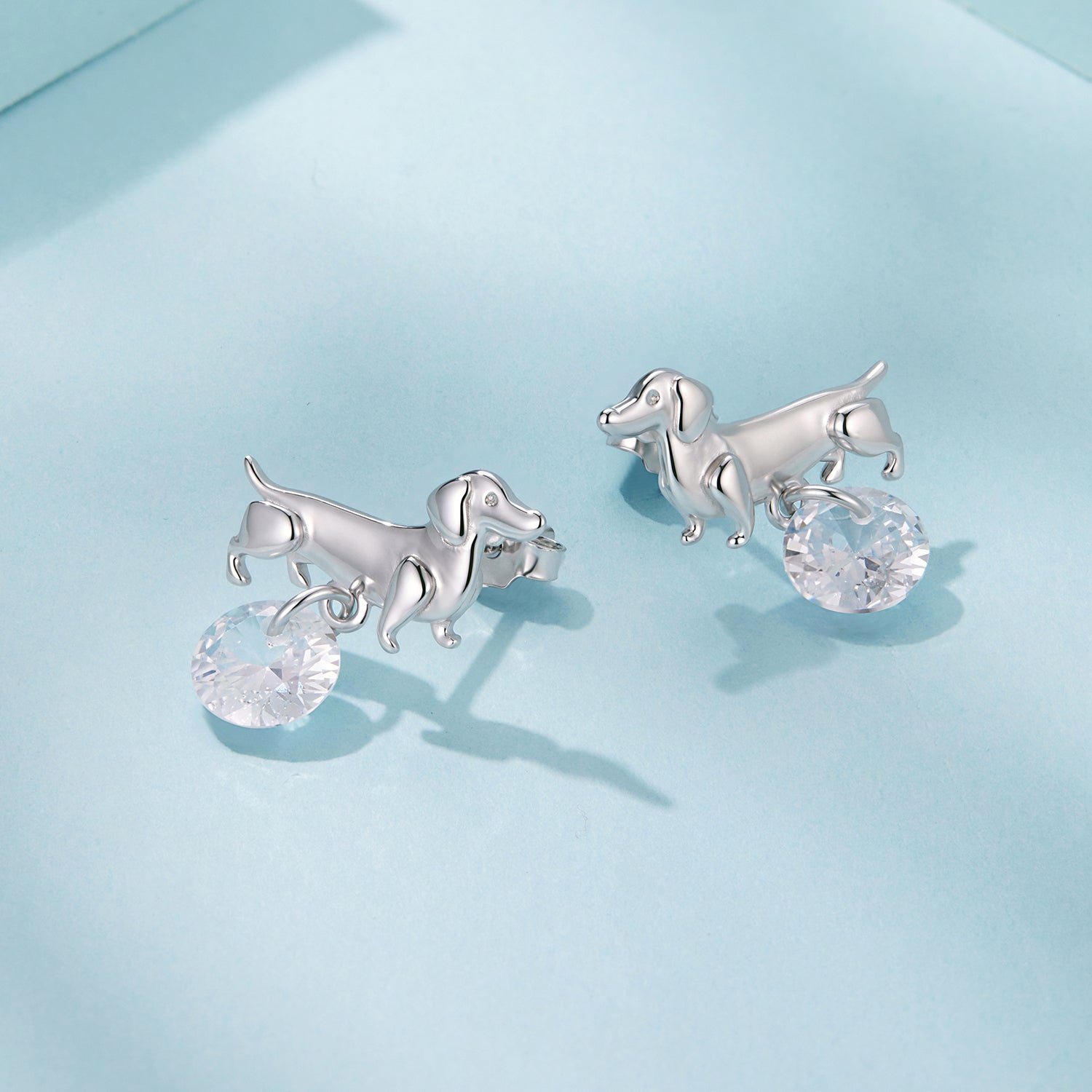 925 Sterling Silver White Gold Plated Pavé Setting CZ Earrings for Women