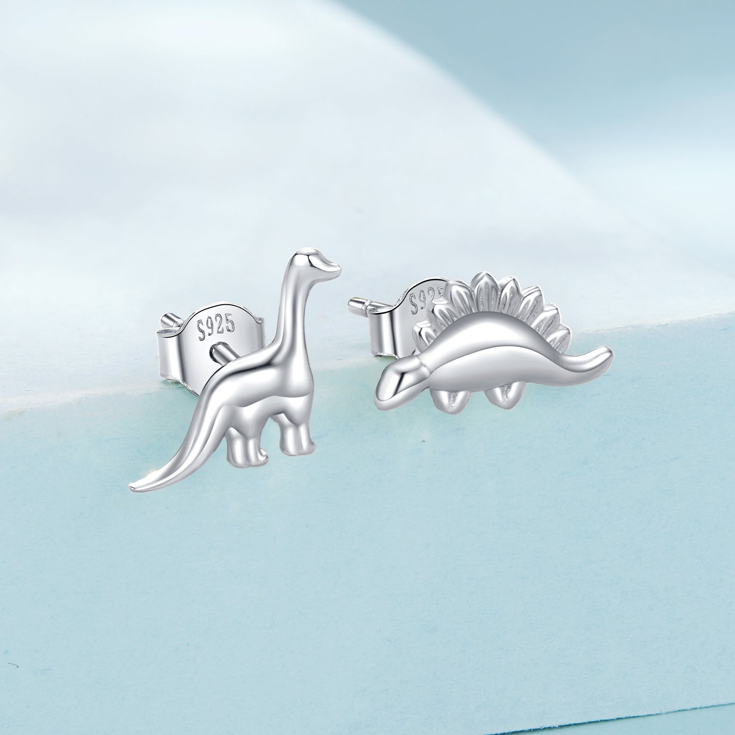 925 Sterling Silver Earrings with Oxidized Finish, 1.1*1cm & 1.2*0.6cm for Women