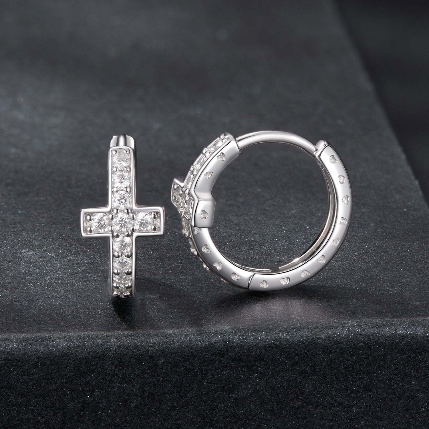 925 Sterling Silver Moissanite Earrings 1.3cm for Women