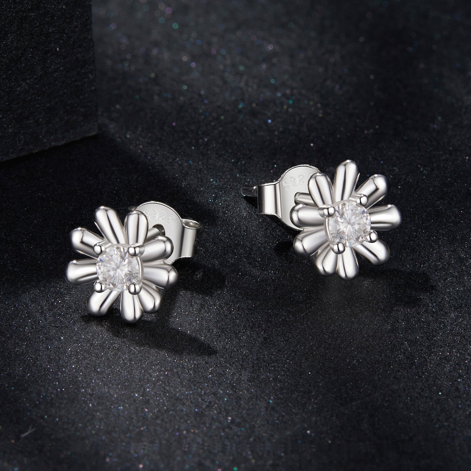 925 Sterling Silver Moissanite 0.3cm Earrings for Women