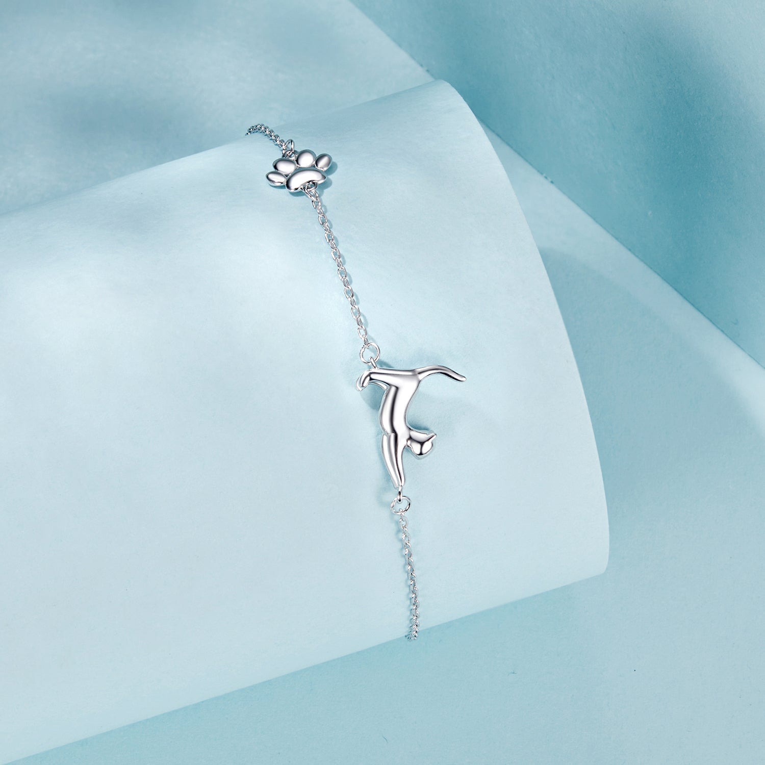 925 Sterling Silver & Plated White Gold Adjustable Bracelet for Women