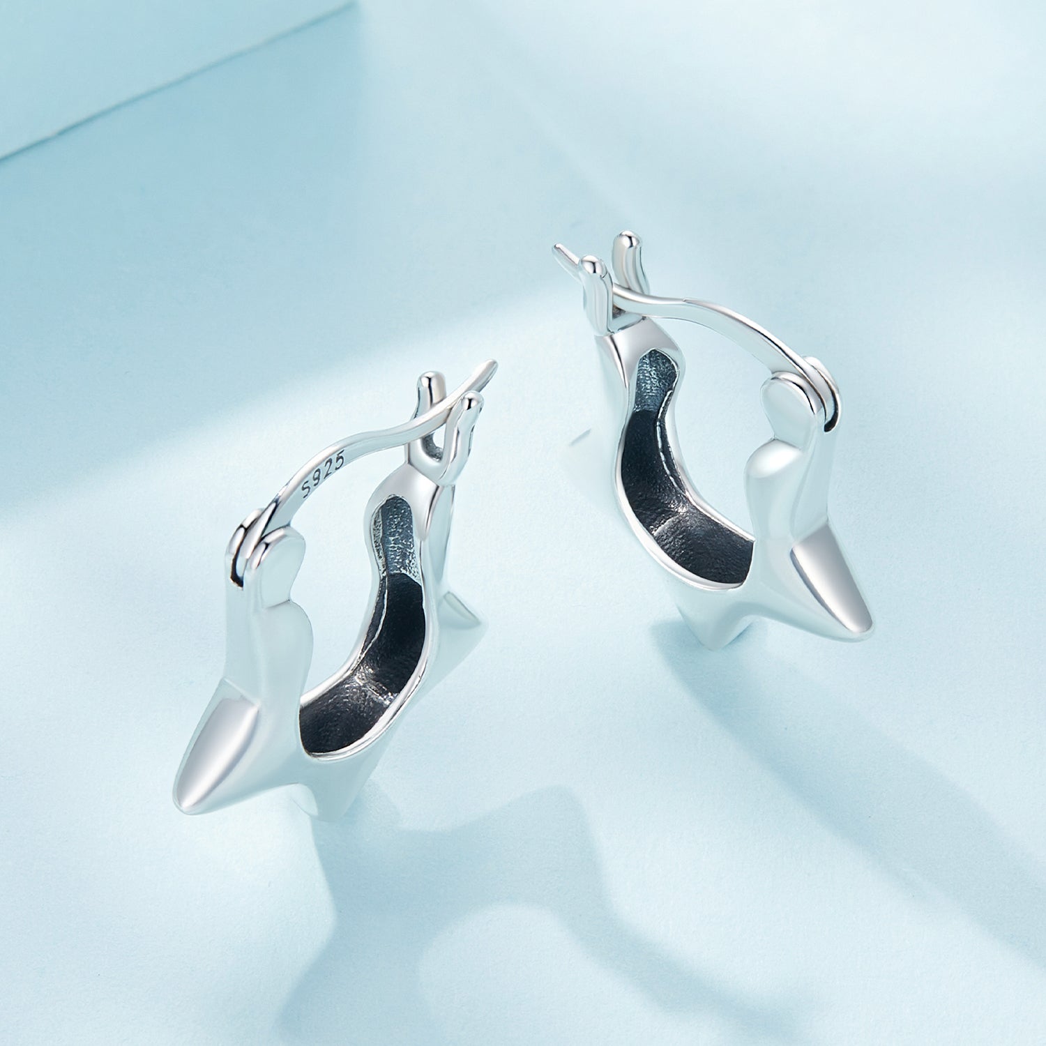 S925 Sterling Silver Earrings for Women - Oxidized Silver, 17x4mm