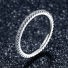 925 Sterling Silver Platinum Plated CZ Pavé Setting Ring Size 5.0 for Women