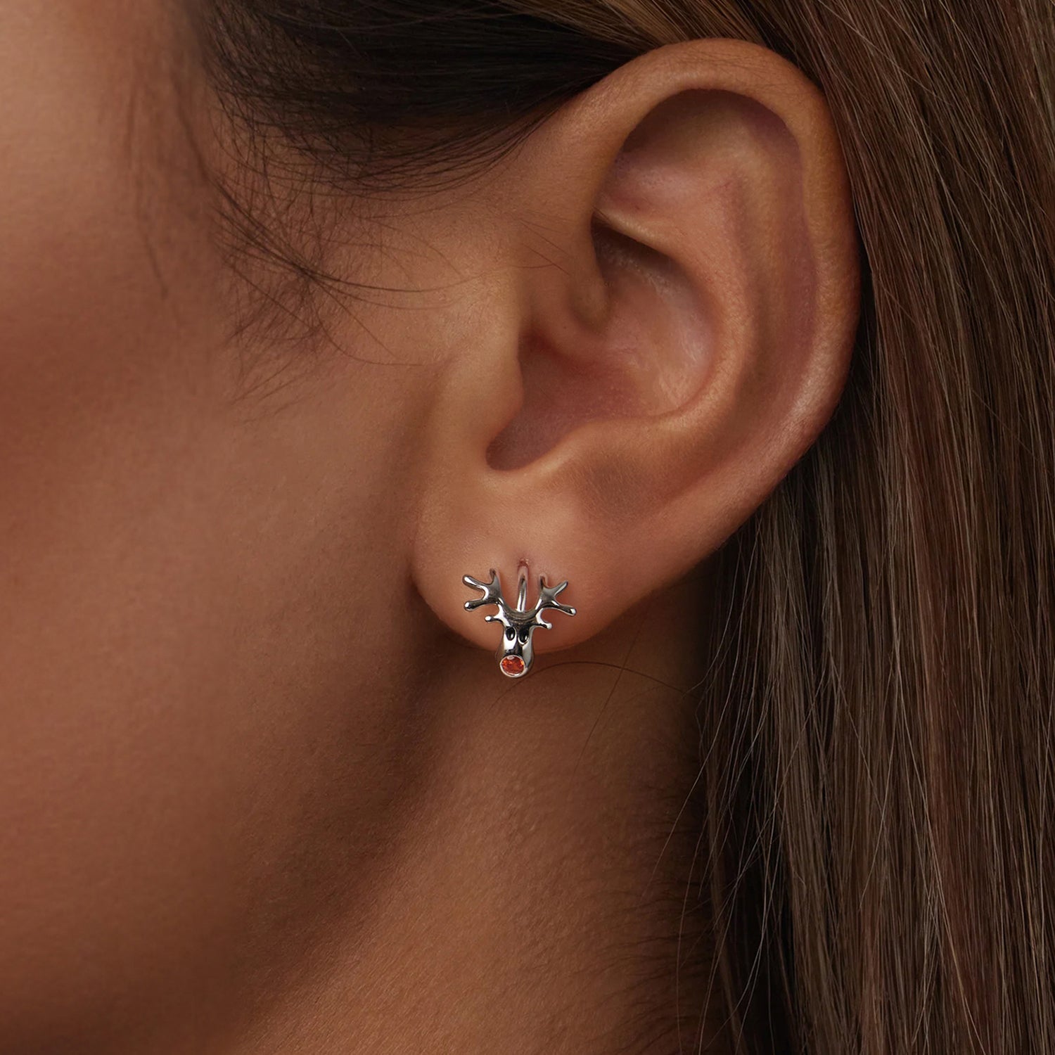 925 Sterling Silver White Gold Plated Pavé Set CZ Earrings for Women