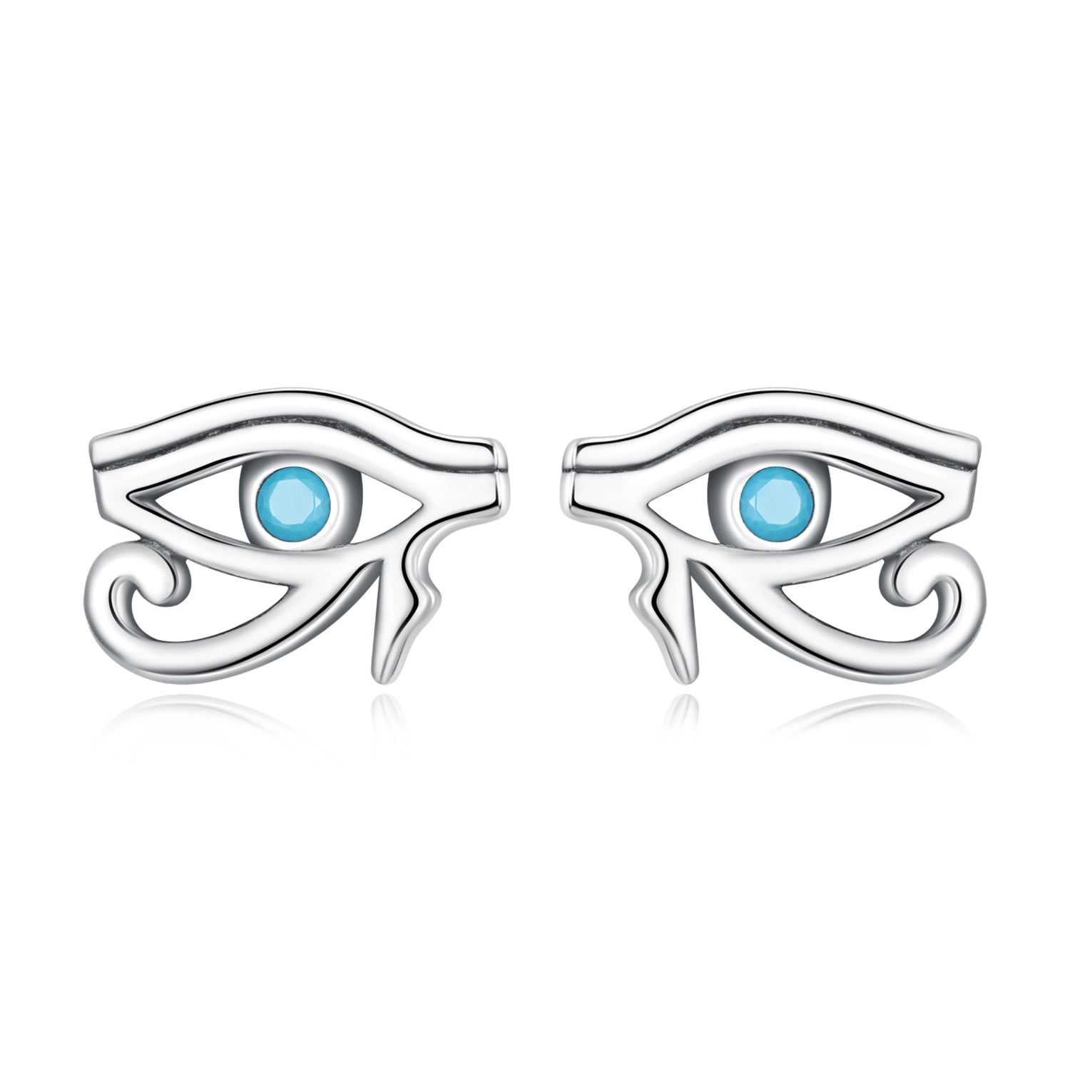 925 Sterling Silver Turquoise Earrings, 0.6*0.9cm, Oxidized Silver Finish for Women