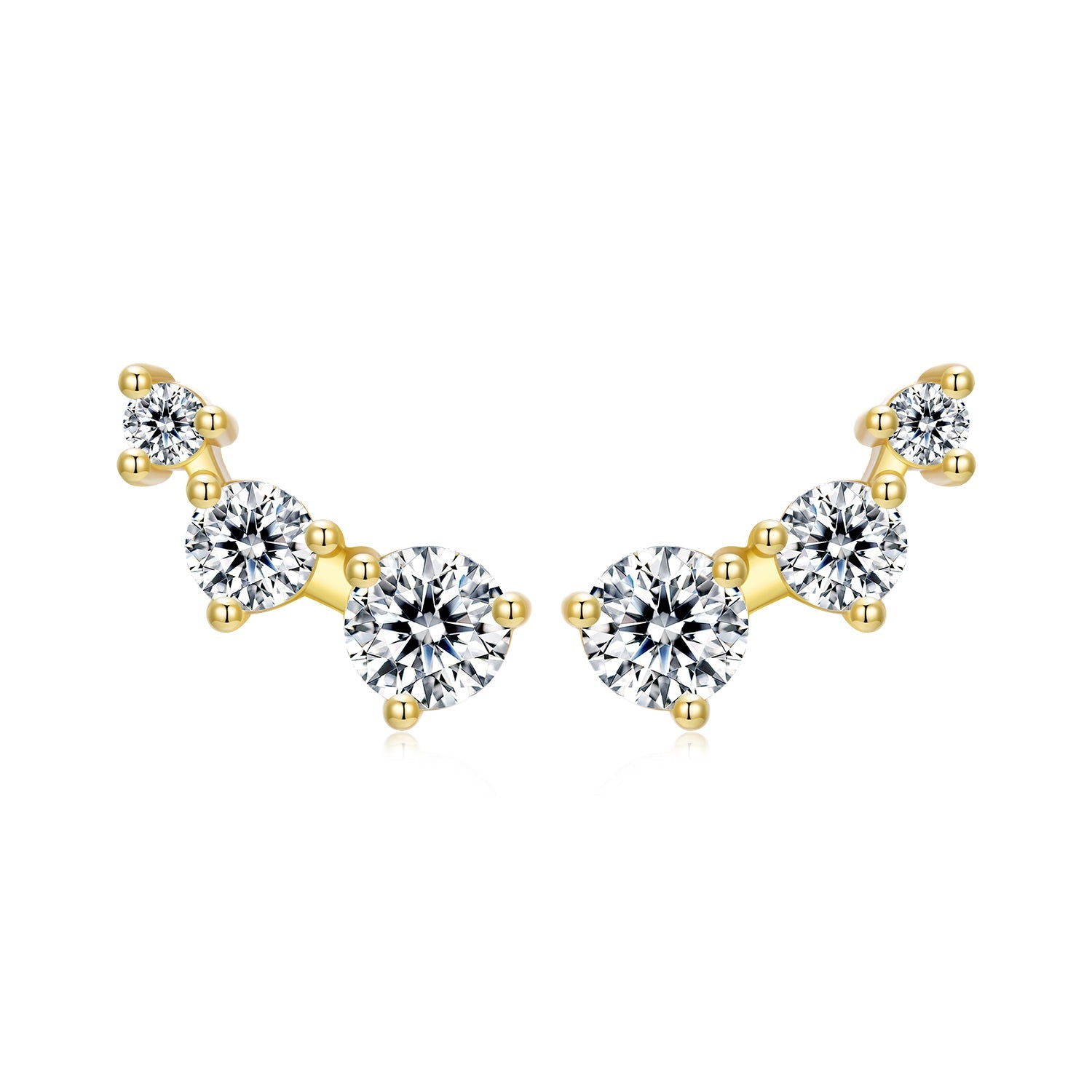 925 Sterling Silver Earrings with Pavé Setting CZ | Size 0.6*1.45cm for Women