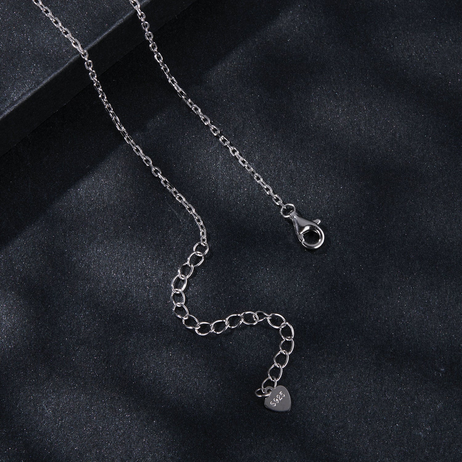 925 Sterling Silver Moissanite Necklace with CZ, 400mm Length, 15x10mm Pendant for Women