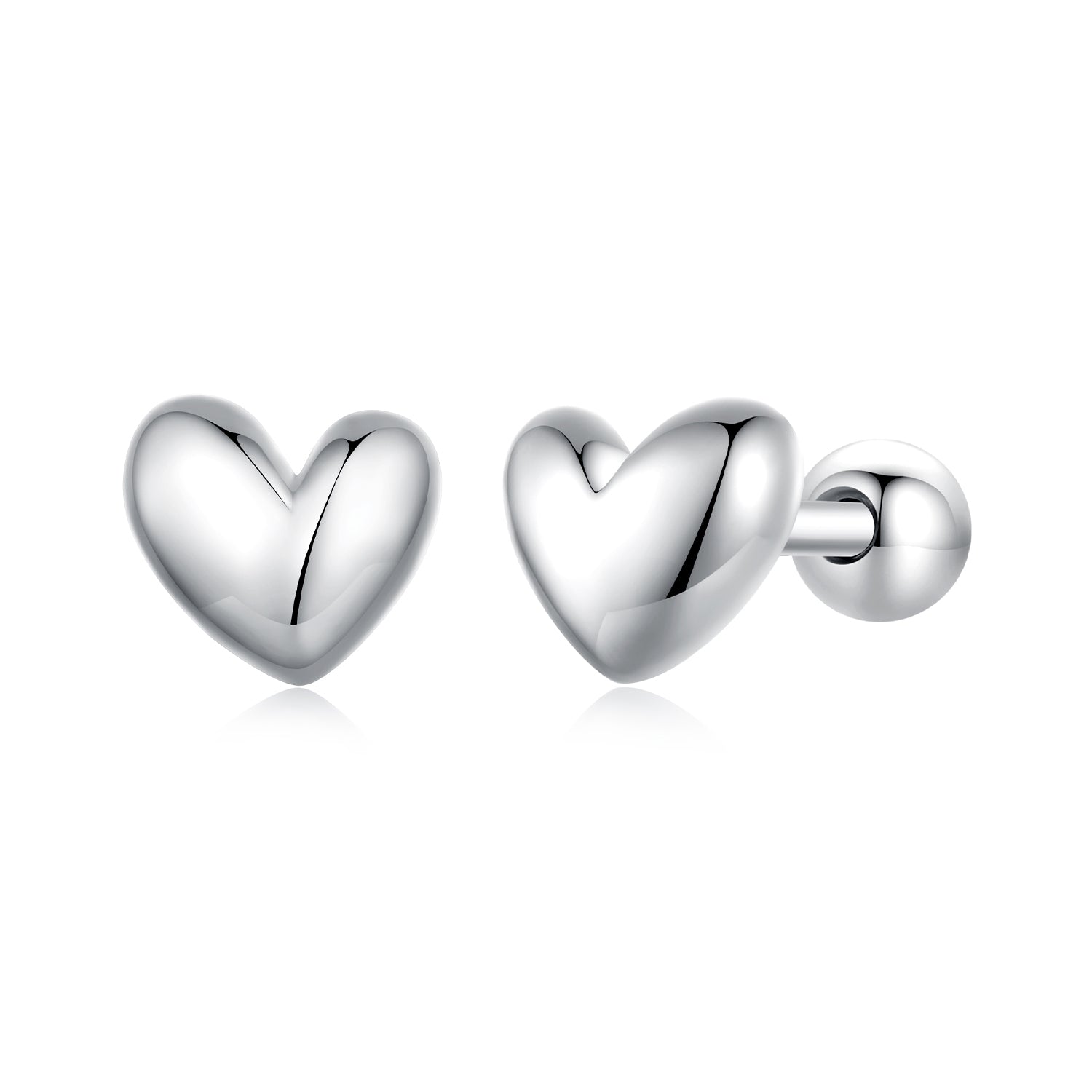 925 Sterling Silver Plated Platinum 5mm Earrings for Women