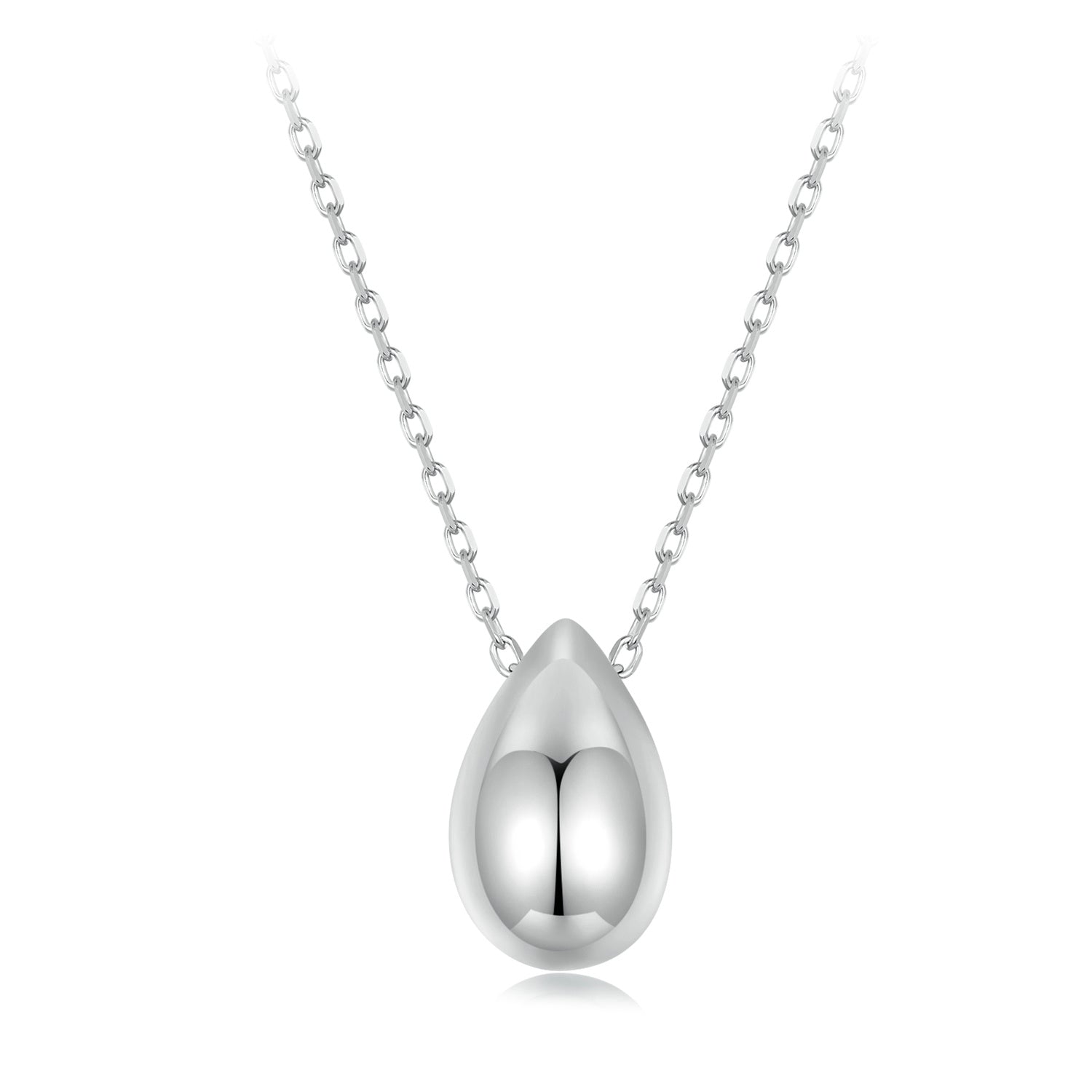 925 Sterling Silver White Gold Plated Necklace 40+5cm Length for Women