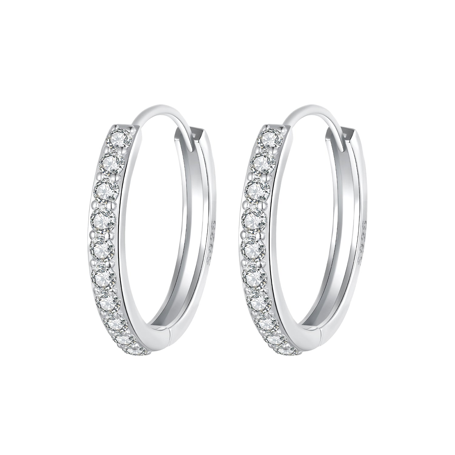 925 Sterling Silver Pavé Setting Gold Plated Earrings for Women
