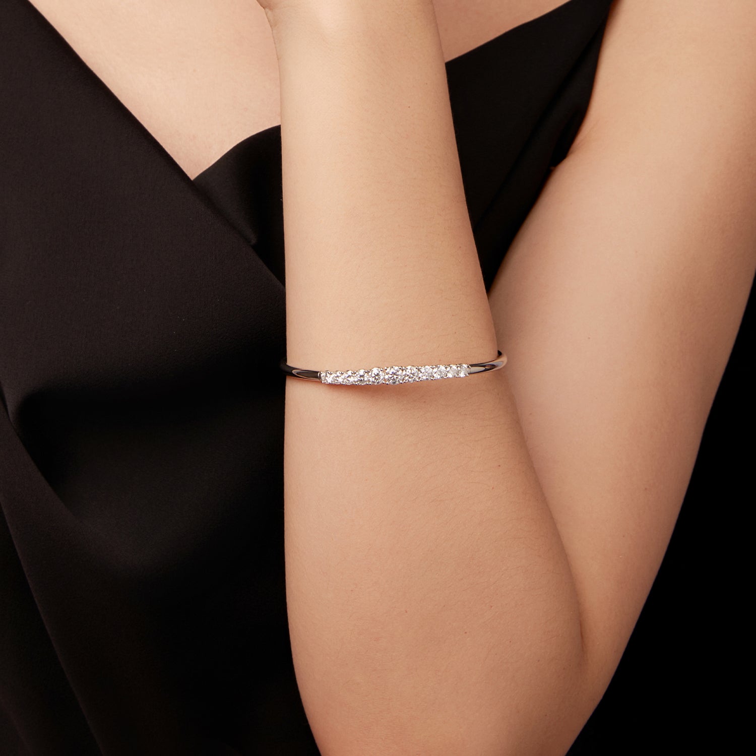 925 Sterling Silver & Moissanite White Gold Plated Bracelet with 0.5cm Moissanite for Women