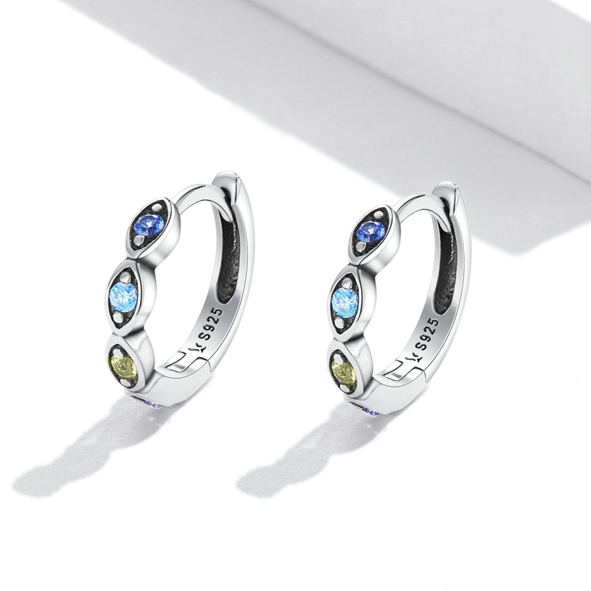 925 Sterling Silver Pavé Setting Earrings with CZ Stone