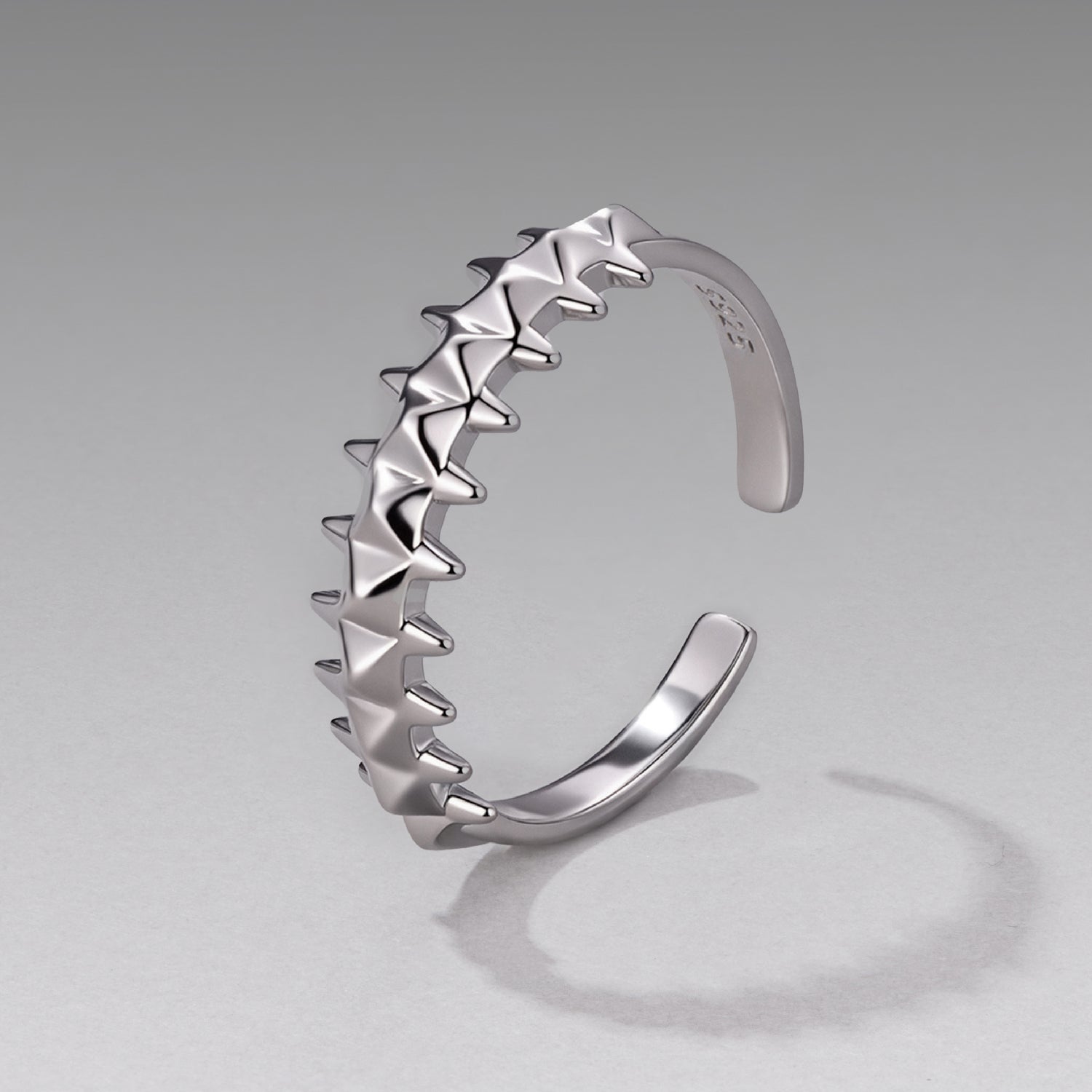 925 Sterling Silver + Plated White Gold 0.24cm Ring for Women