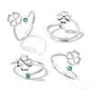 925 Sterling Silver Four-Leaf Clover Ring with Pavé CZ - 0.15cm Width