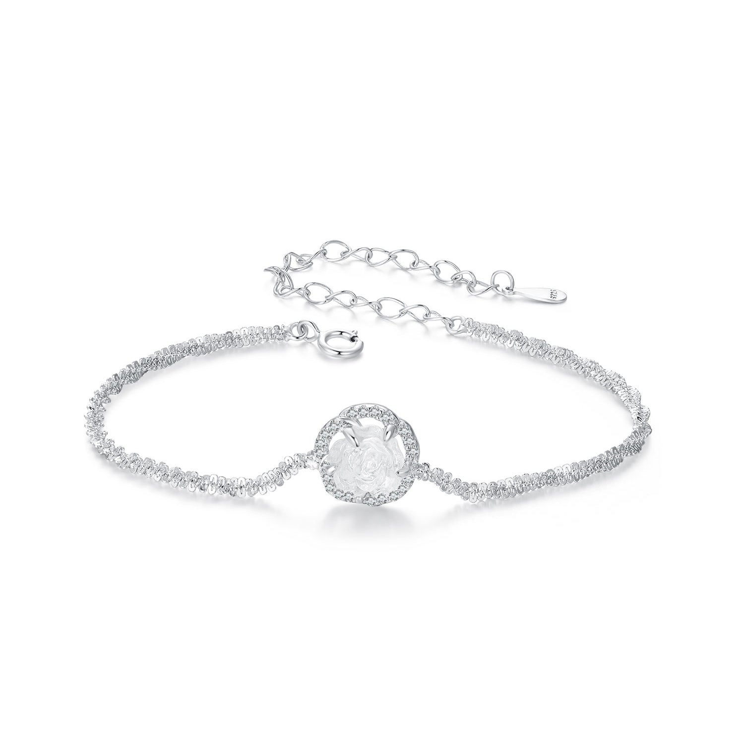 925 Sterling Silver Bracelet 150mm with CZ and Resin
