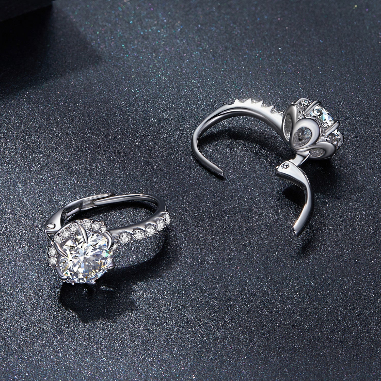 925 Sterling Silver Moissanite 6.5 Carat Earrings for Women