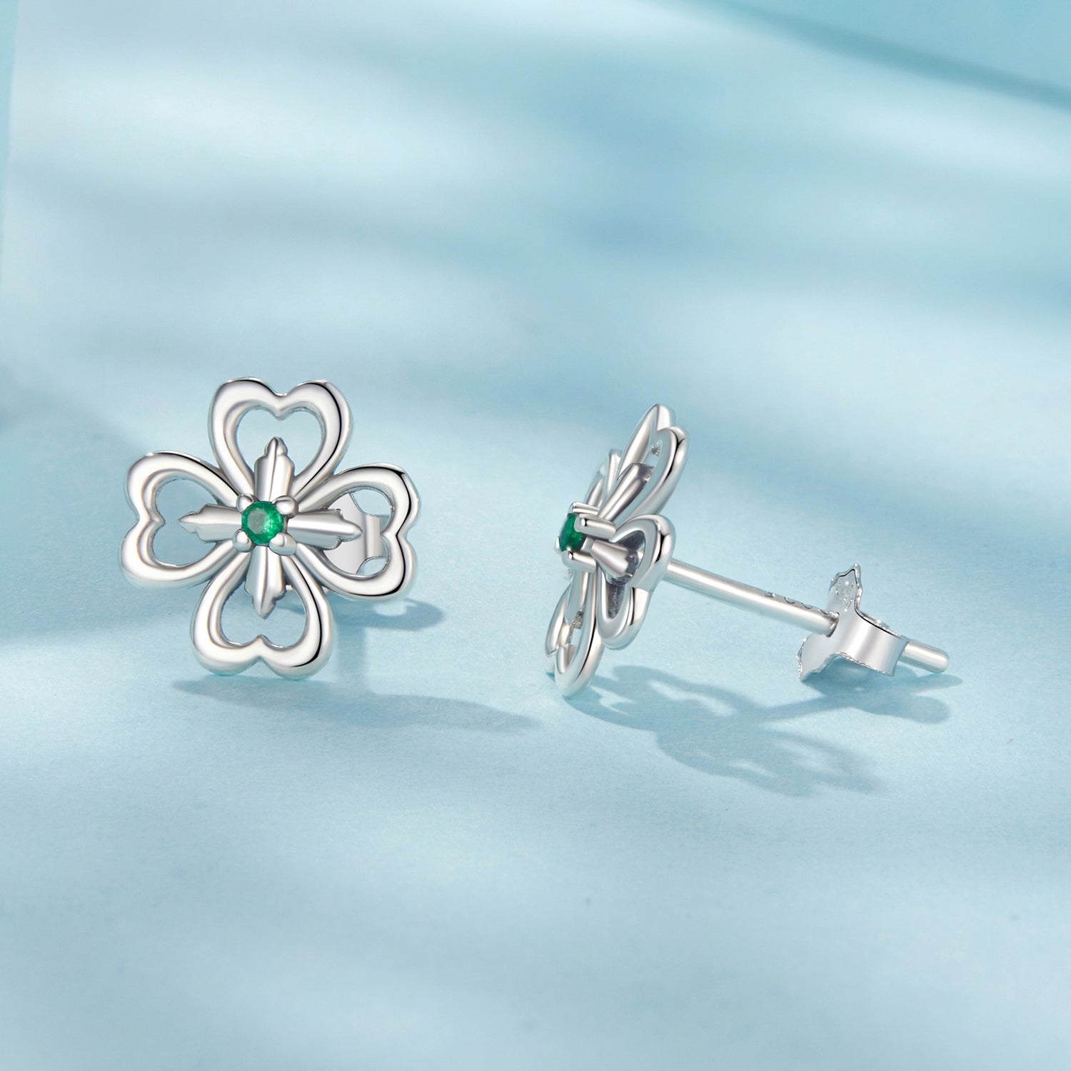 925 Sterling Silver Earrings with Pavé Setting CZ, 0.9cm, Oxidized Silver for Women