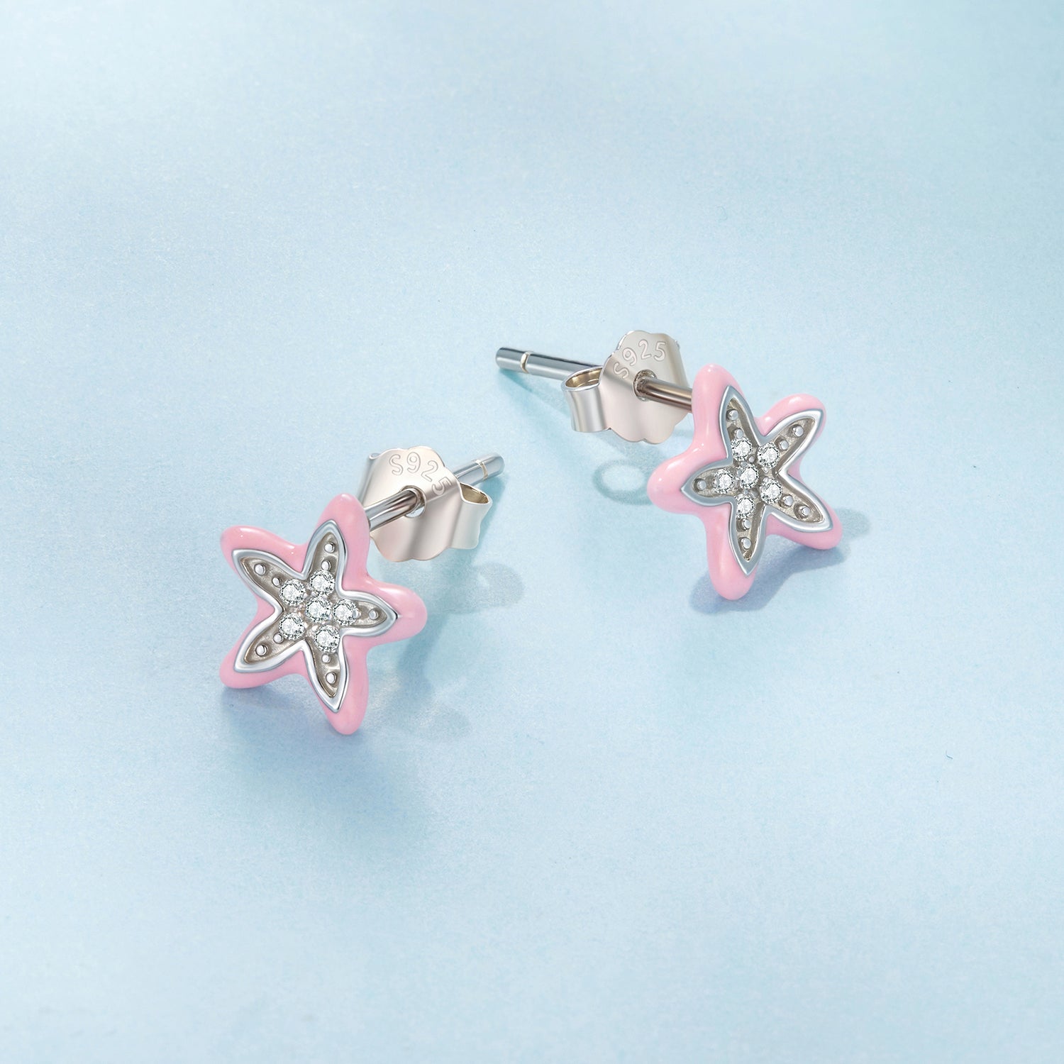 925 Sterling Silver Enamel CZ Earrings for Women