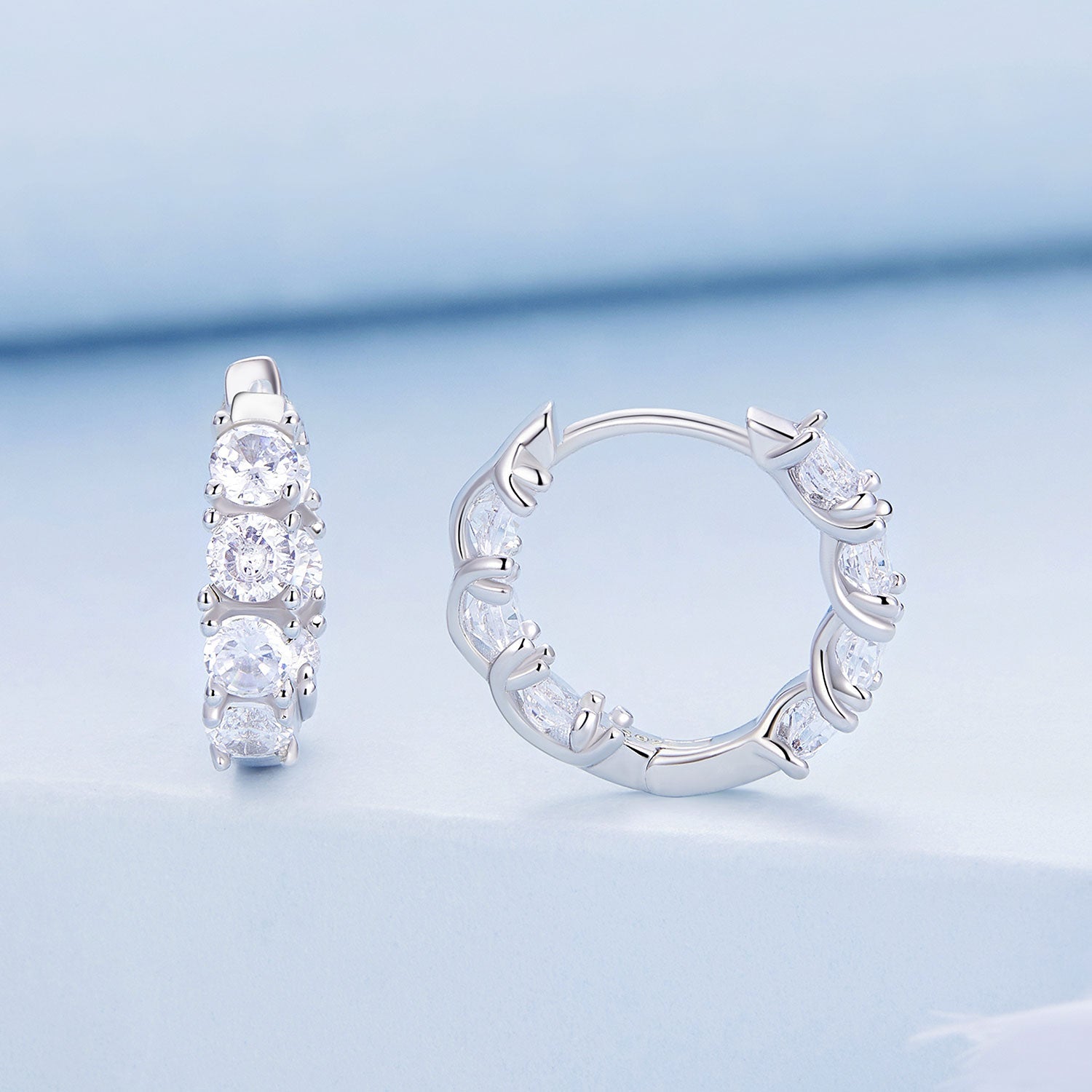 925 Sterling Silver Earrings with Pavé Setting CZ for Women