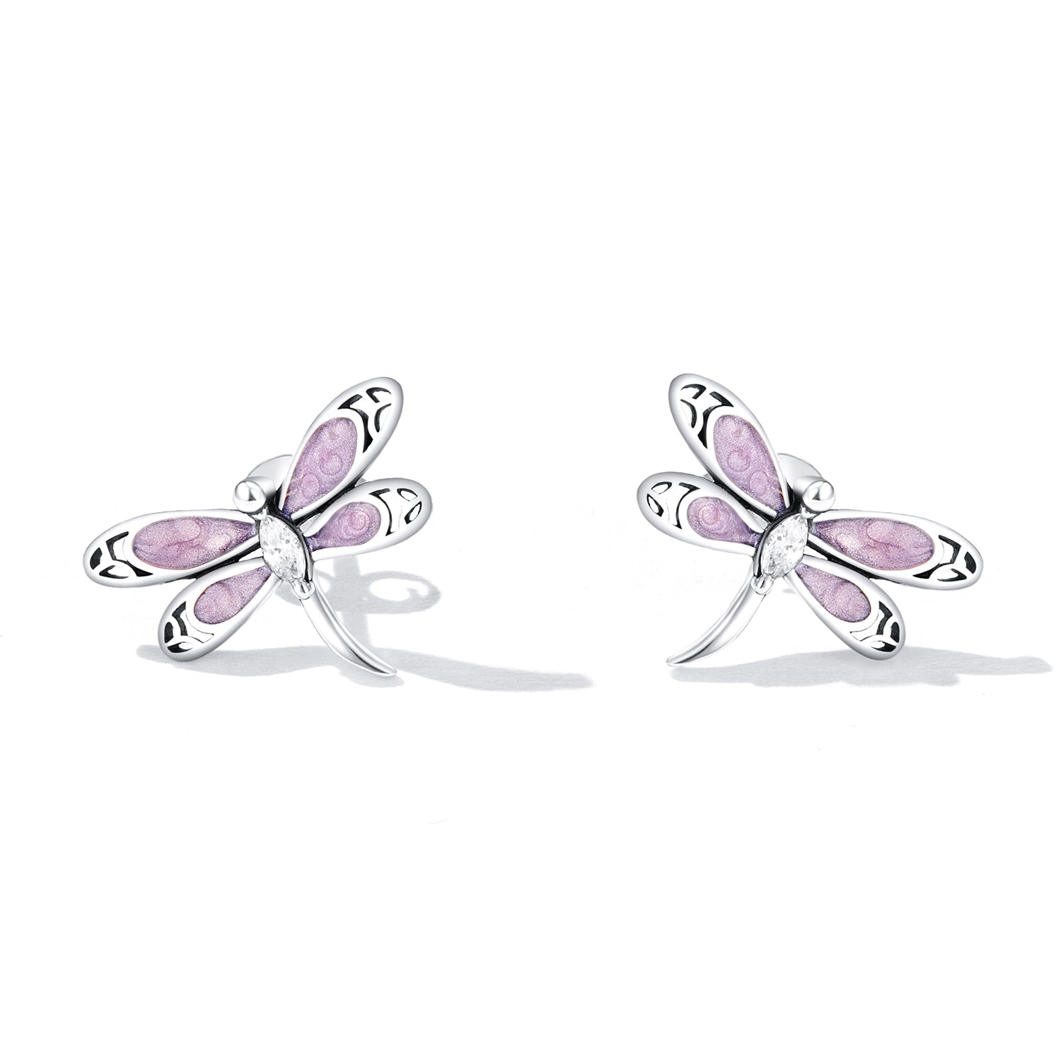 925 Sterling Silver Enamel Process Earrings with Pavé Setting CZ for Women
