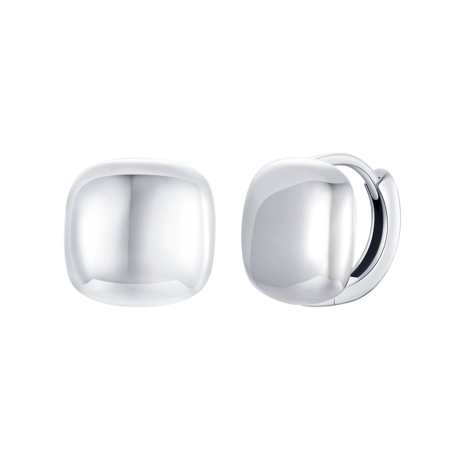 925 Sterling Silver Plated White Gold 10mm Earrings for Women