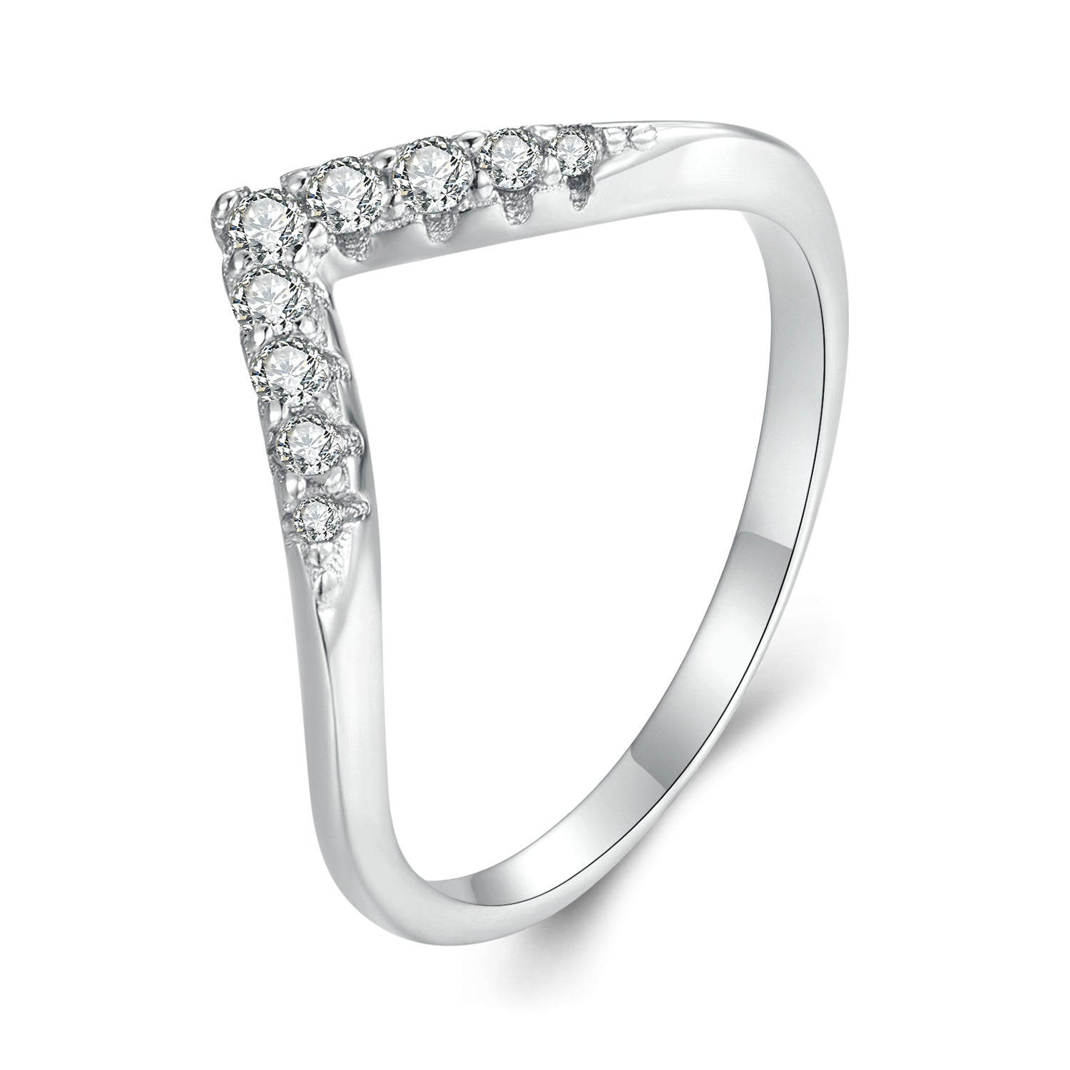 S925 Sterling Silver Moissanite 1.7mm Ring for Women - Size 6