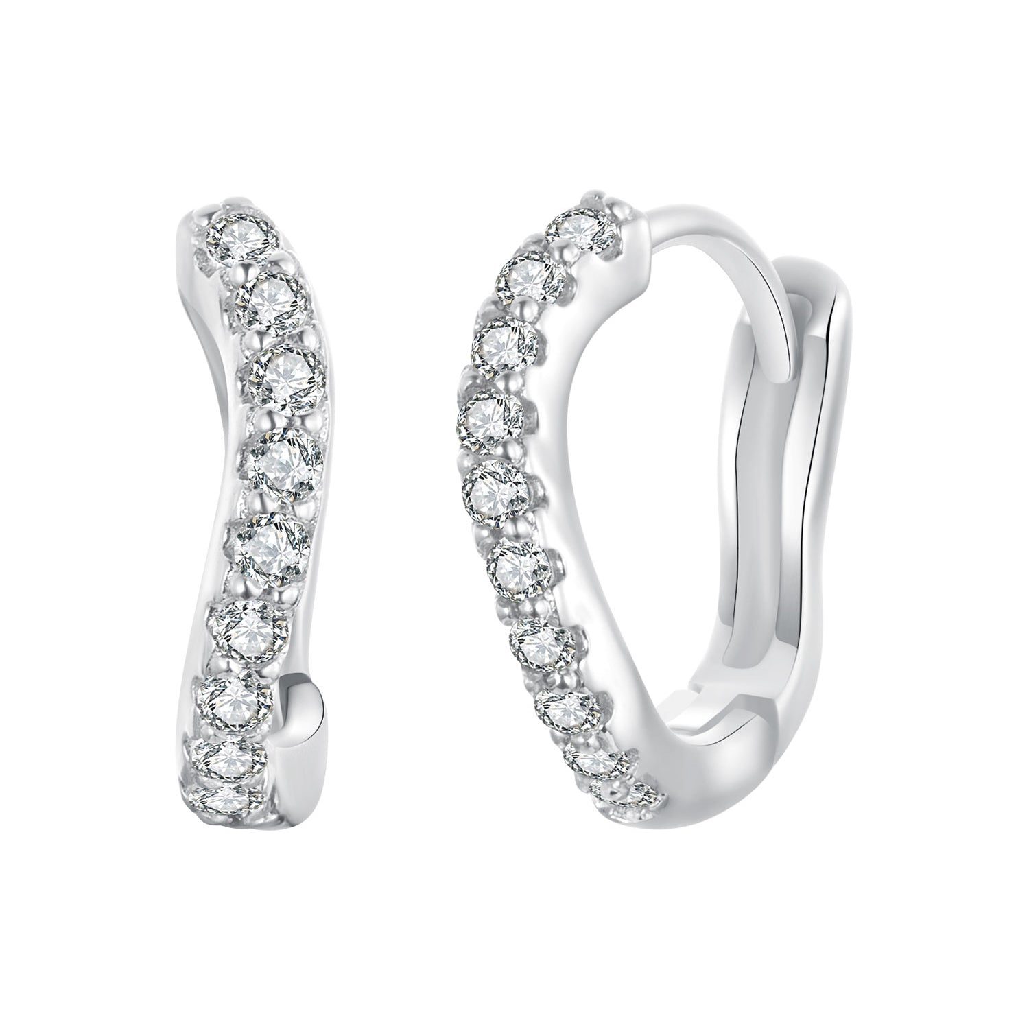 925 Sterling Silver Pavé CZ Earrings for Women