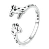 925 Sterling Silver Oxidized Giraffe Ring for Women