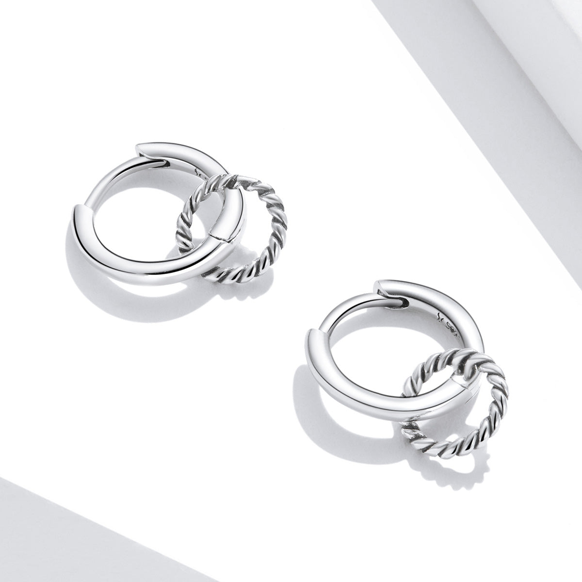 925 Sterling Silver & Oxidized Silver Earrings for Women