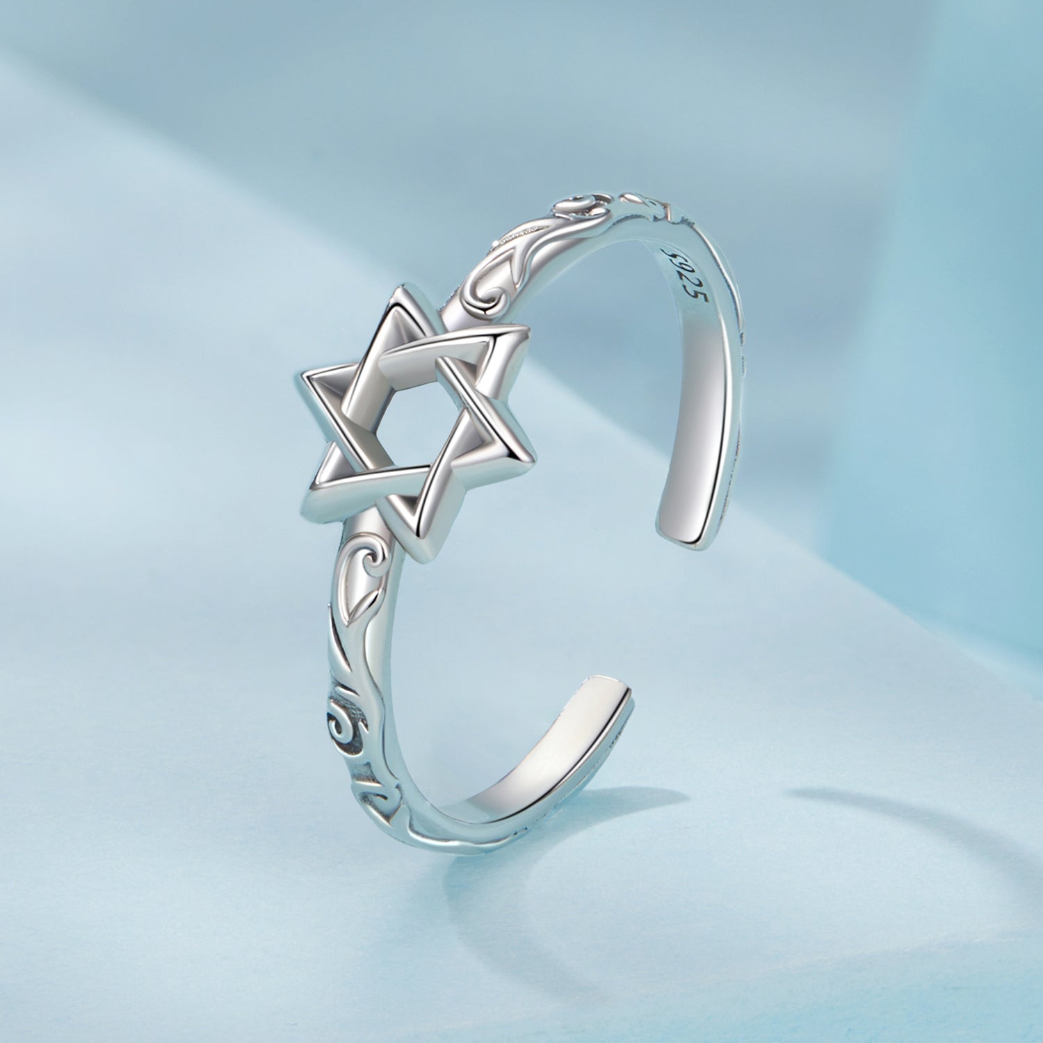 925 Sterling Silver Oxidized Silver 0.8cm Pendant Rings for Women