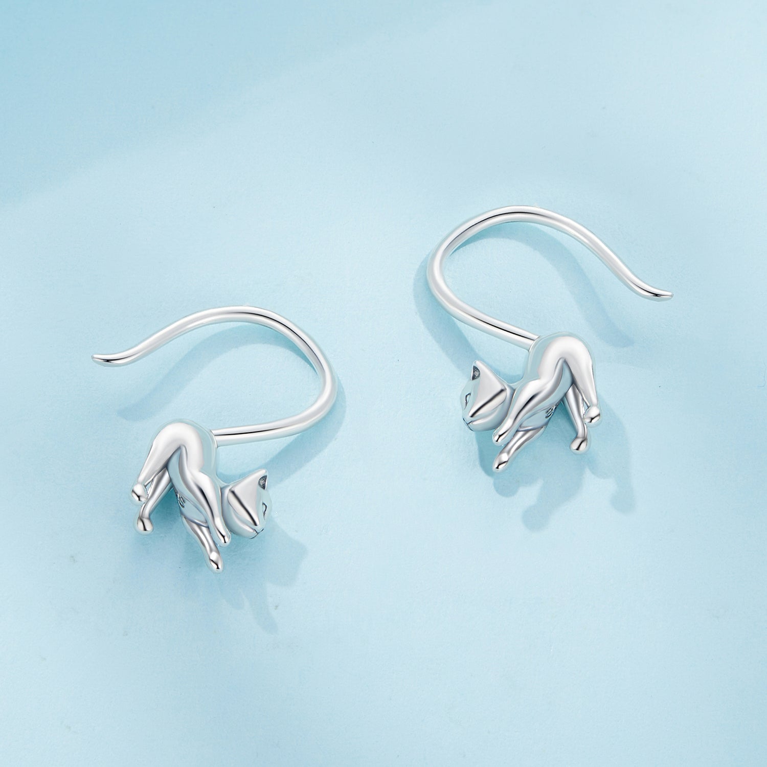 S925 Oxidized Silver Earrings 17x3mm for Women