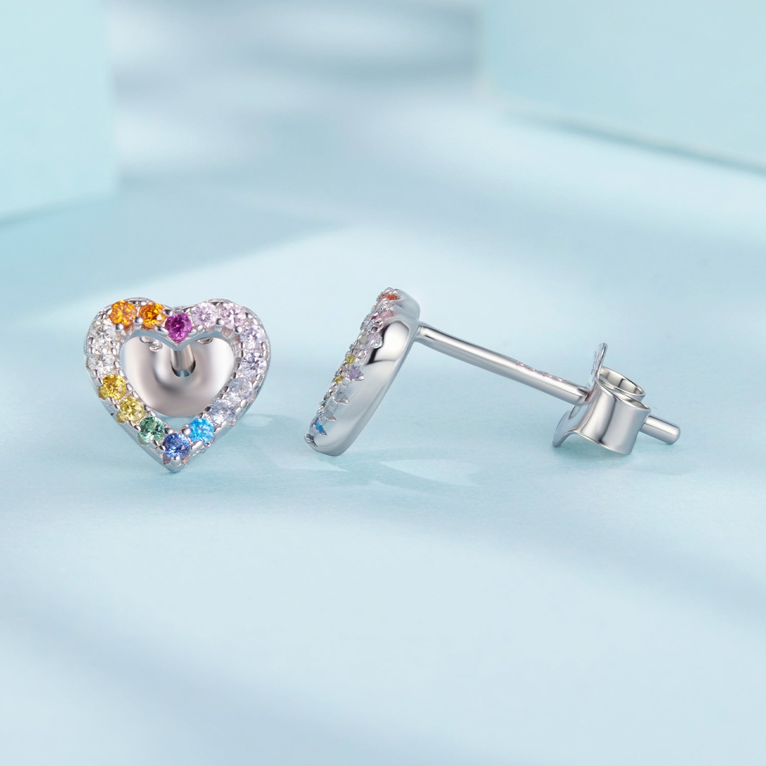925 Sterling Silver Earrings with Pavé Setting and CZ