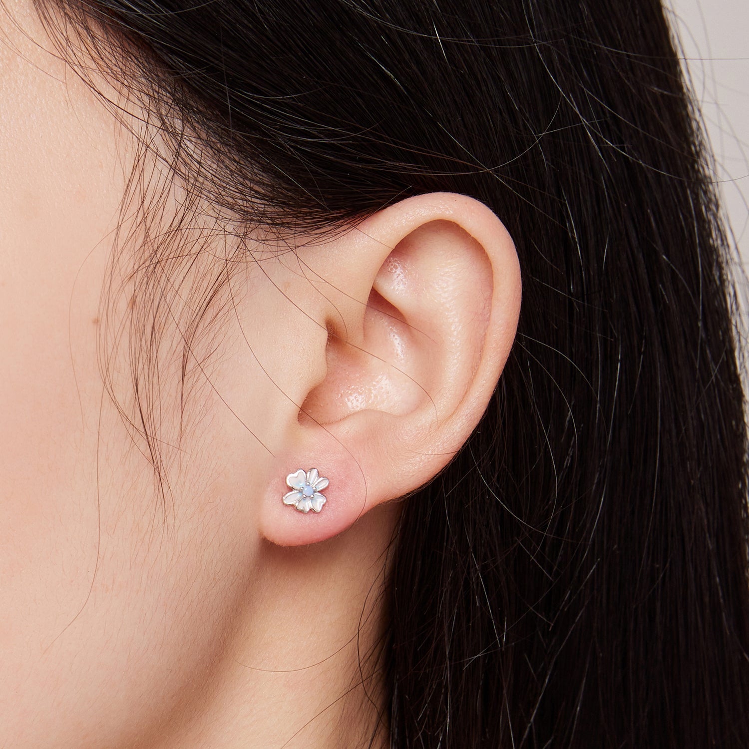 925 Sterling Silver Opal Nanometer Stone Enamel Earrings for Women