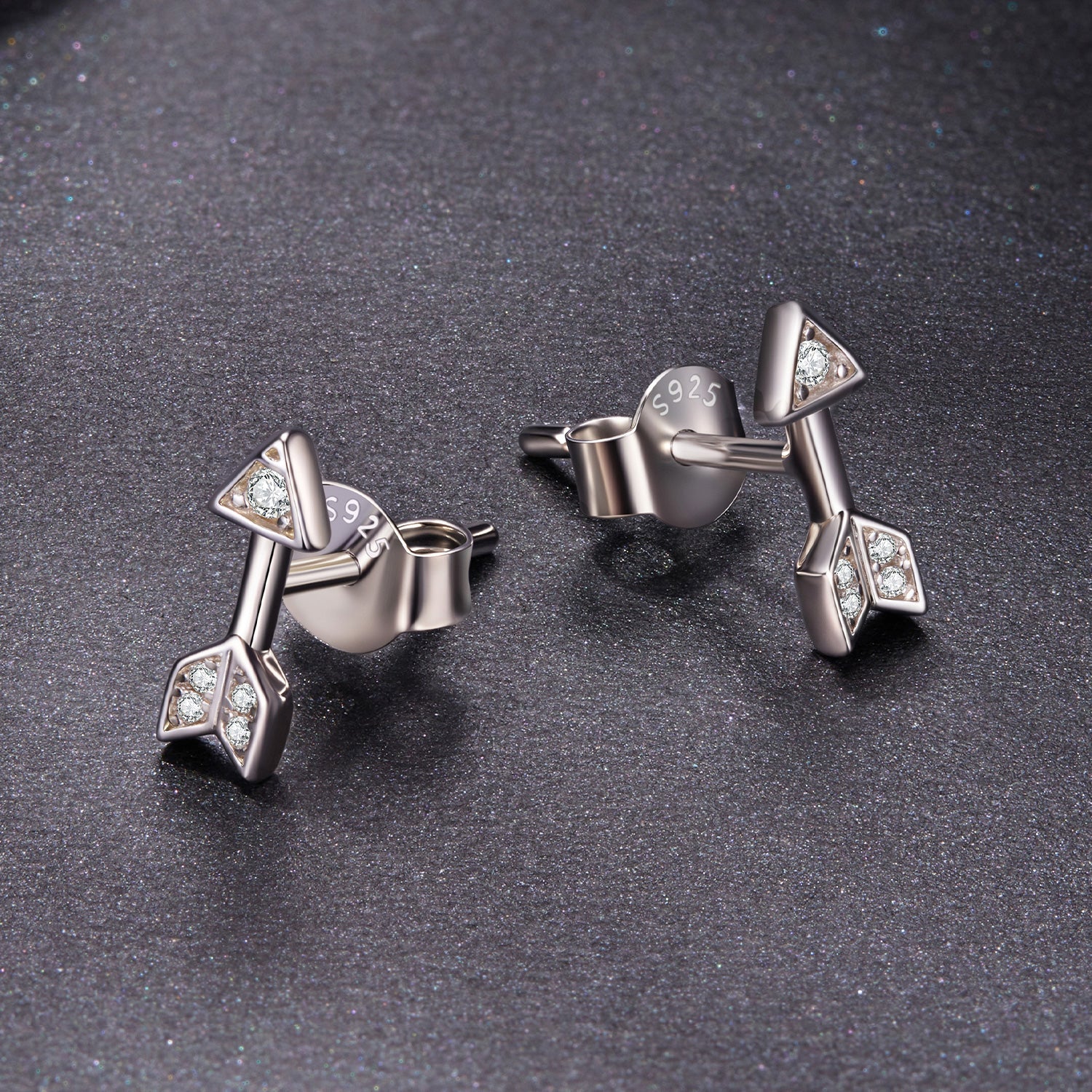925 Sterling Silver 0.08ct and 0.12ct Moissanite Earrings in White Gold for Women