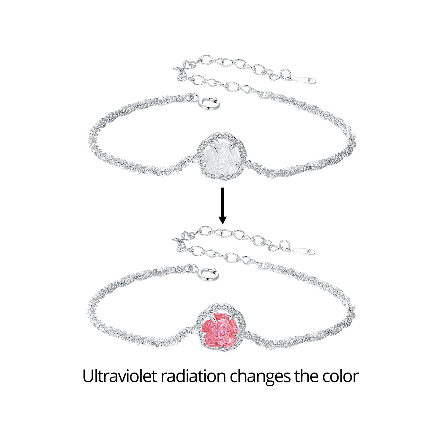 925 Sterling Silver Bracelet 150mm with CZ and Resin